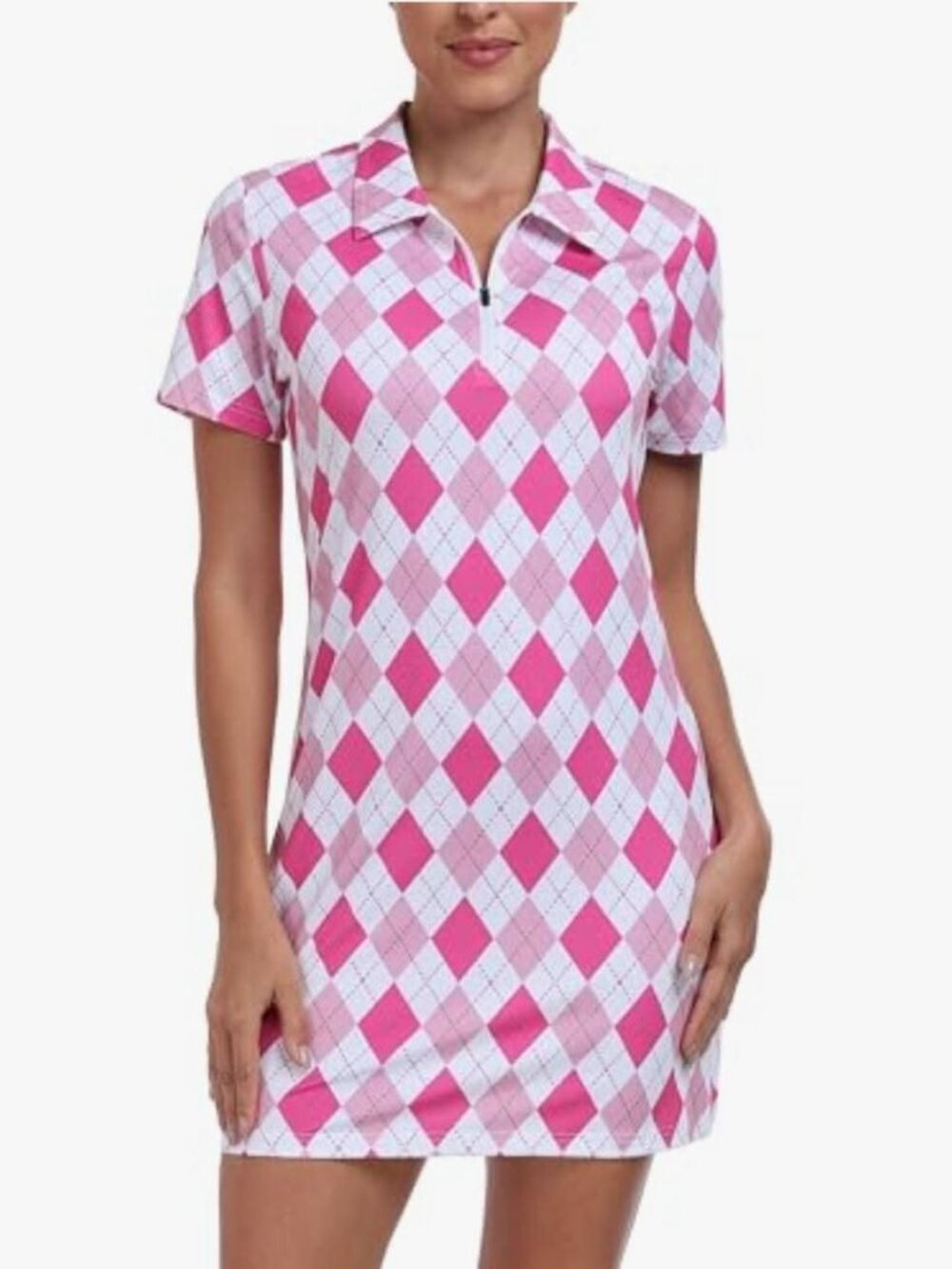 White and pink golf dress